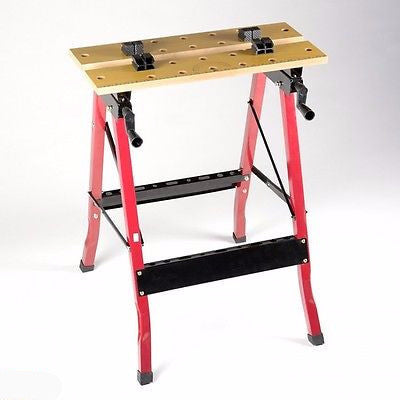 Portable Fold Up Folding Workbench Work Vise Bench Clamp Table Saw Horse Vice - tool