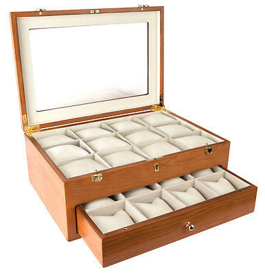 Large Oak Watch Storage Box - tool