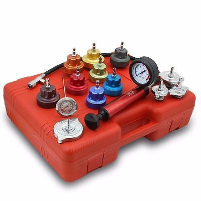 Radiator Pressurized Pressure Leak Test Testing Checking Hand Pump Tool Cap Set - tool