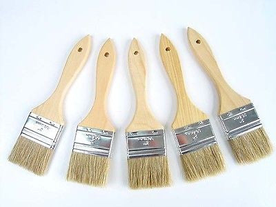5 Pack of 2" Wide Disposable Throw Away Paint Brushes - tool