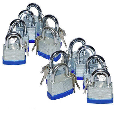 12 Piece 50mm Laminated Pad Locks - tool