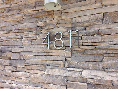 Brushed Steel Mid Century Modern Style Address Numbers – JABETC