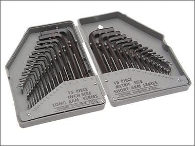 30 Piece Metric & SAE Long Allen Wrench Set - tool