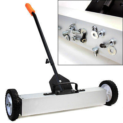 36" Magnetic Push Sweeper Metal Steel Pick Up Sweeping Floor Tool Broom Magnet - tool