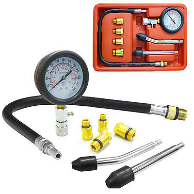 Auto ATV Car Motorcycle Engine Compression Tester Gauge Check Test Kit - tool