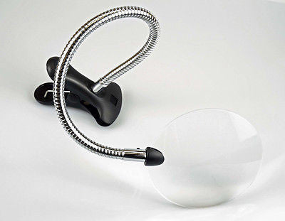 Spring Magnifying Glass Flexible Cable Neck Clip Spring Clamp On Book Magnifier Glass Magnifyi ...