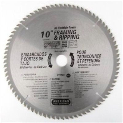 10" 80 Tooth  Carbide Tip Wood Tipped Circular Round Power Saw Blade - tool