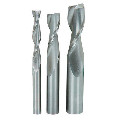 3 Piece Spiral End Cutter Cutting Bit Tool Set Kit for Router Drilling Mortising - tool