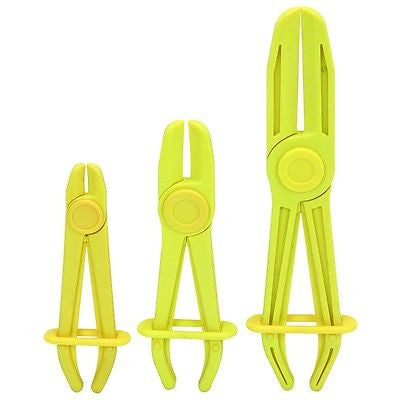 3 Piece Mechanic's Rubber Hose Line Clamp Plier Pincher Tool Set Vacuum Fuel Lines - tool