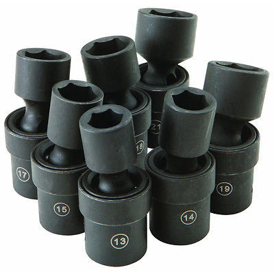 1/2" Flexible U-Joint Air Impact Flex Metric Universal Wobble Socket Set - tool