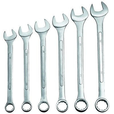 6 Piece Jumbo Size Large Metric Combination Combo Wrench Tool Set - tool