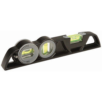 Small 9" Pocket Size Adjustable Vial Angle Aluminum Metal Torpedo Level - tool
