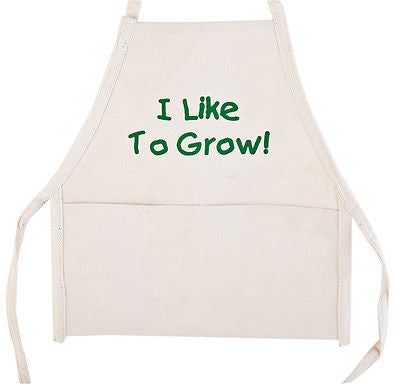 Child Size Kid's I Like to Grow Cotton Garden Gardening Apron Smock Tool Belt - tool