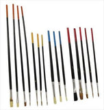 15 Piece Natural Hair Art Artist Paint Brush Brushing Tool Set Wooden Handle Wood - tool