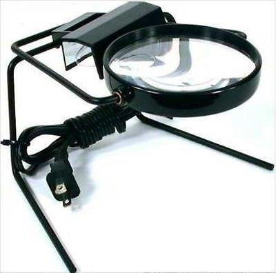 Electric Table Top Lighted Illuminated Magnifier Glass Lamp Tabletop Stamp Hobby - tool