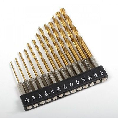 13 Piece Quick Snap Chuck Drill Bit Set - tool
