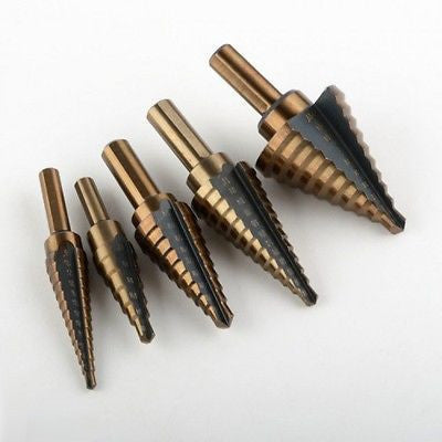 5 Piece Variable Multi Step Down Drill Bit Unibit Tool Uni Stepped Size Metal Bit - tool