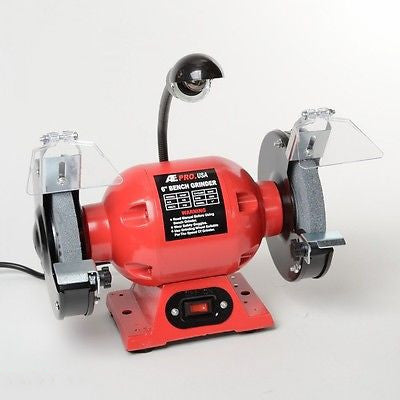 6" Electric Bench Mounted Mount Table Benchtop Machine Grinder with Light Lamp - tool