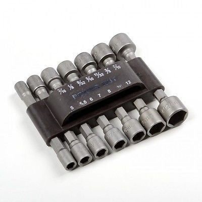 14 Piece Nut Driver Bits Nutdriver Metric and Standard SAE for Power Drill Socket - tool