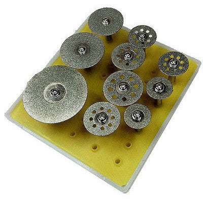 10 Piece Mini Cut-Off Diamond Cutoff Wheels Discs 1/8" Arbor Hole for Dremel - tool