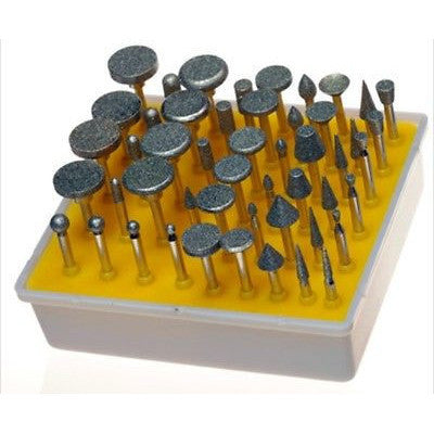 50 Piece 1/8" Shank Diamond File Burr Set for Dremel Rotary Tool Cone Point Round - tool