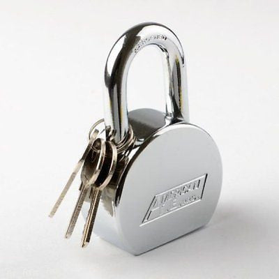 Single Piece Chrome American Te Heavy Duty Pad Lock Padlock Security - tool