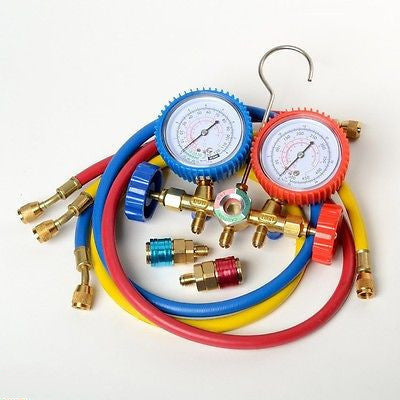 R12 Auto Air Conditioning AC Refrigeration Charging Gauges Set - tool