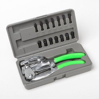 Hand Squeeze Metal Hole Puncher Punching Punch Tool Kit - tool