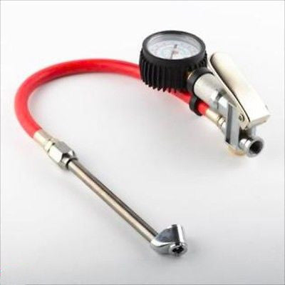 Dual Chuck Air Tire Inflator with Pressure Gauge Filler Filling Inflater Gage - tool
