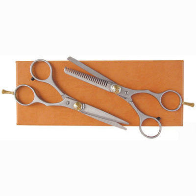 2 Piece Pro Professional Hair Cutting Barber Shop Scissors Shears Cut Thinning Tool - tool
