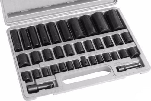 38 Piece Metric and Sae Impact Socket Set - tool