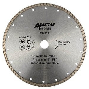10" Turbo Wet Dry Diamond Tile Saw Tilesaw Blade Masonry Tile Concrete Cutting - tool