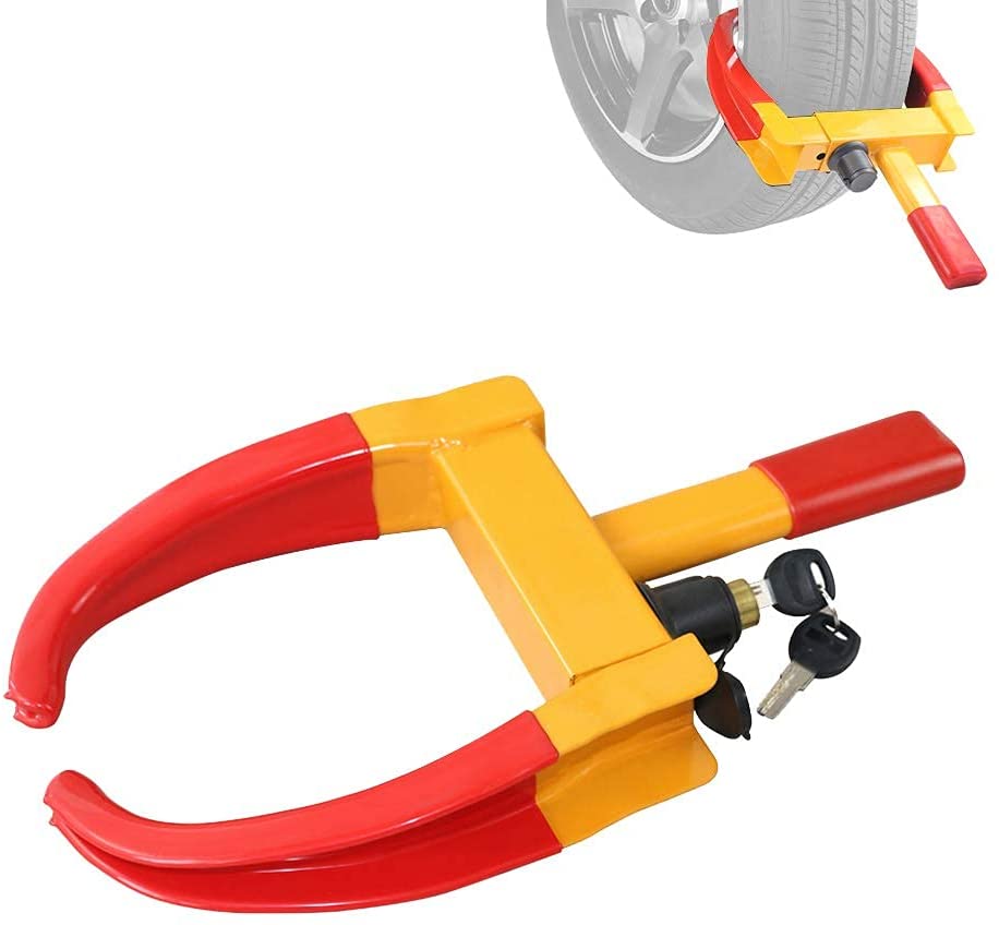 Car Tire Wheel Clamp Lock - 7" to 10" Wide Fitment, Automotive Theft Prevention Device