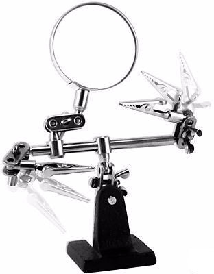 Third Hand Clamp Helping Magnifying Jeweler Glass Loupe Holder Magnifier Tool - tool