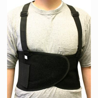 Back Brace Support Weight Lifter Belt W/ Suspenders XL - tool
