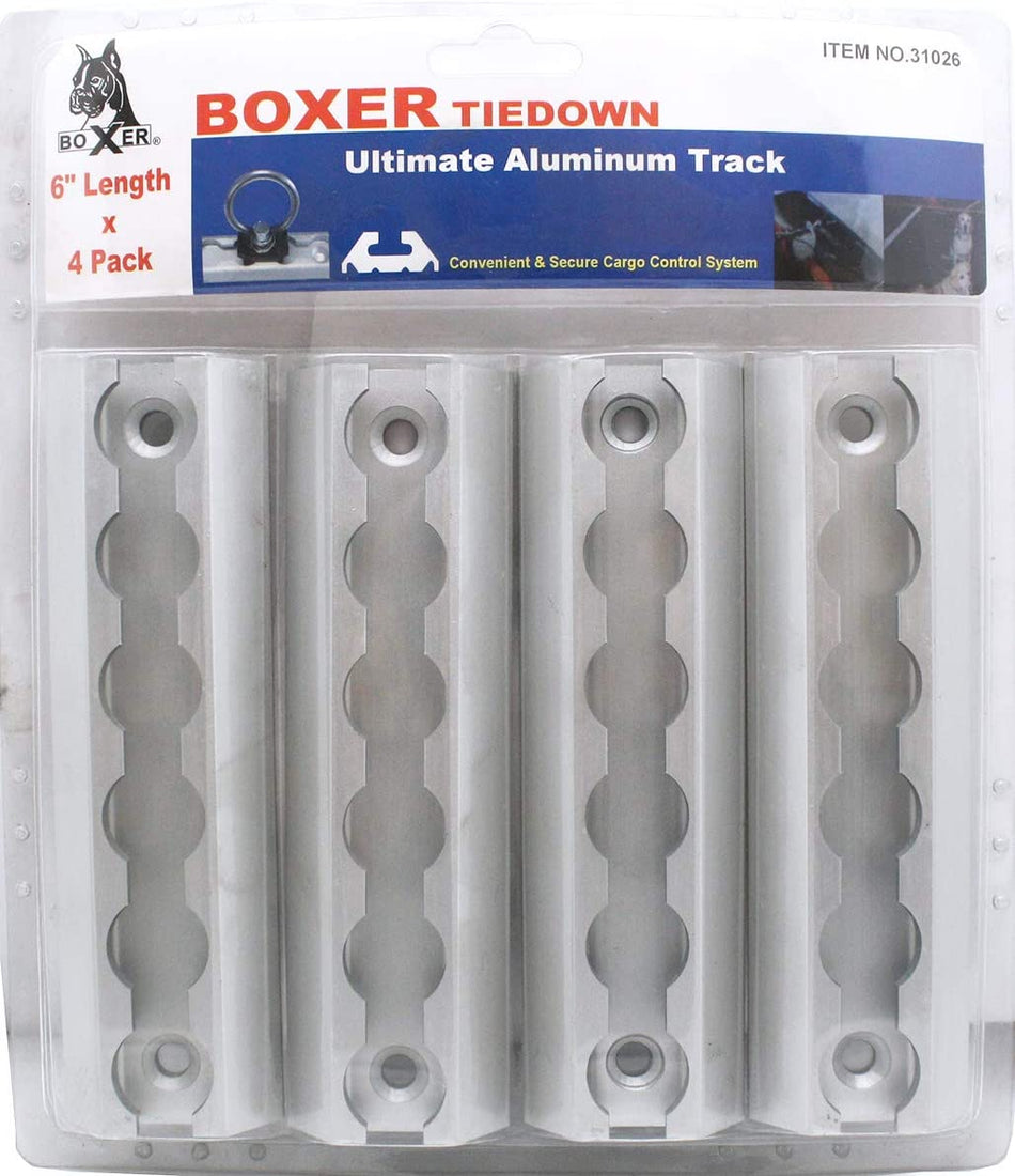 Boxer Aluminum L-Track Ultimate Tracks - 4-Pk, 6in.L x 1.75in.W, 2,200-Lb. Breaking Strength