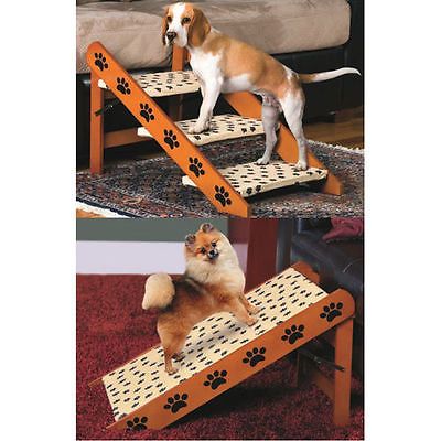 Convertible Pet Ramp to Steps for Old Pets - 3 Step Stairs, Foldable ...