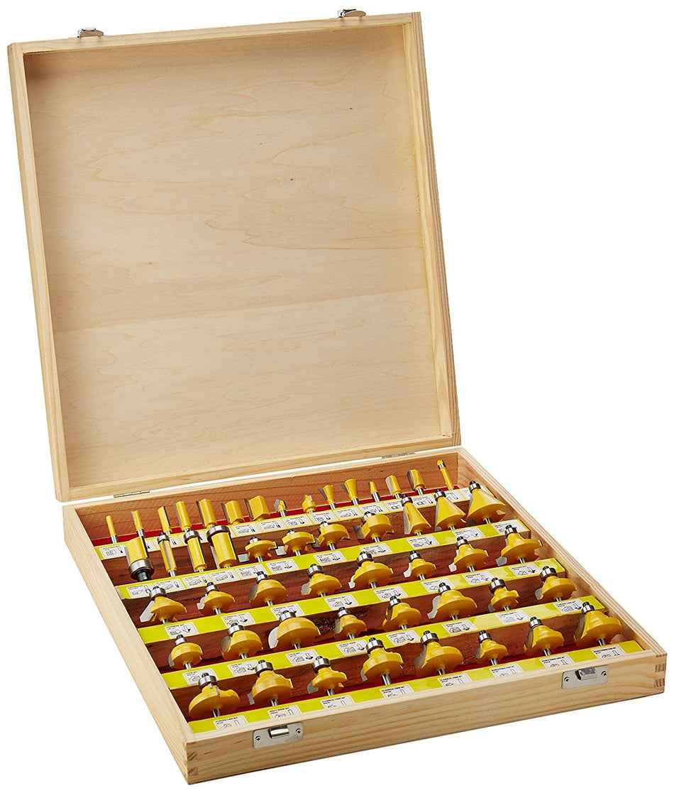50 PC Assorted Carbide Tipped Router Bits in Wood Case