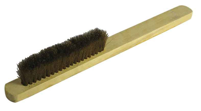 9.5" 4-Row Soft Brass Bristol Brush - tool