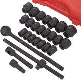 27-Pieces Jumbo Impact Socket Set SAE & Metric MM Combination 3/4" Drive Extension Bar 6-Point Socket with Case