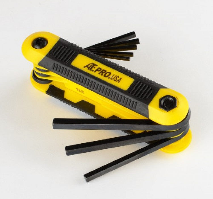 8 Pc SAE Folding Allen Key Hex Bit Wrench Set Pocket Tool Driver Kit