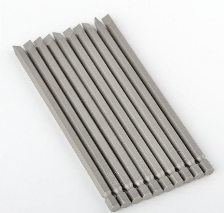 10 Pack Flathead Long Drill Bit 1/4" Hex Slot Driver