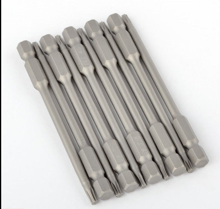10 Pack Torx T-15 Long Drill Bit 1/4" Hex Slot Driver
