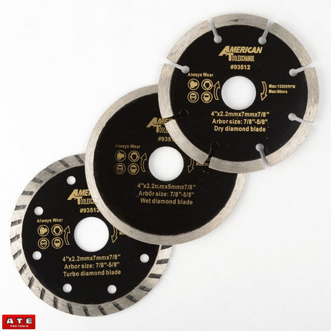 4 Inch Diamond Blade Assortment Pack for Hand Grinder