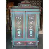 Antique Old Wooden Painted Armoire - tool