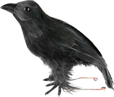 Fake Stuffed Halloween Black Crow Bird Prop Raven Artificial Faux Decoration - tool