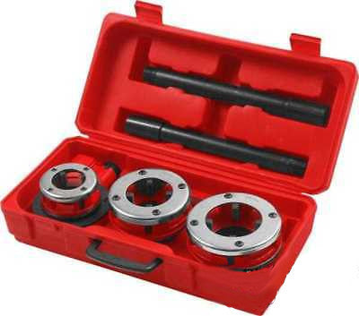 Large Hand Die Ratcheting Pipe Thread Threader Tool Ratchet Threading Kit Set - tool