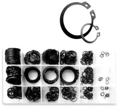 300 Piece Steel Snap Retainer Ring Fastener Assortment Kit - tool