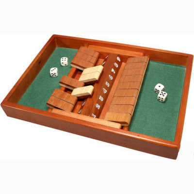 Double Sided Wooden Shut The Box Dice Game Set - tool