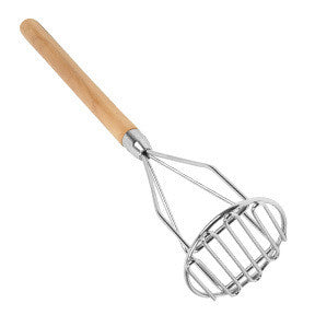 Big Long Hand Potato Masher Mashing Mash Potatoe Mixer Tool with Wooden Handle - tool